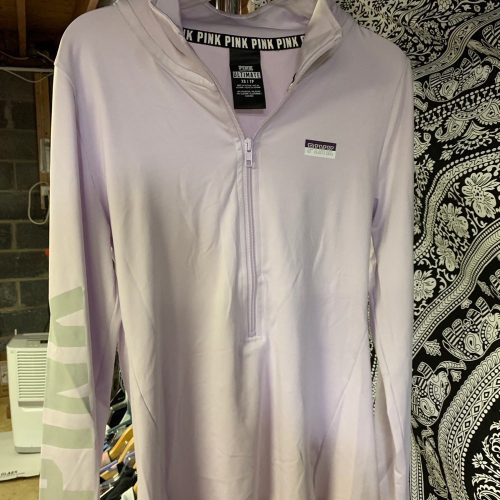 VS PINK ATHLETIC 3/4 ZIP SWEATSHIRT